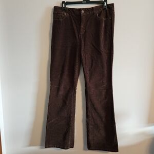 Talbots Brown Corduroy Women Jeans Size 10 Curvy Fit Bootcut